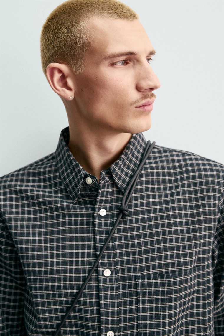 Рубашка клетчатая с добавлением шерсти origins