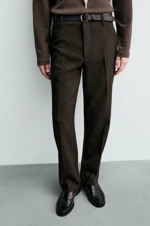 Брюки чинос из 100% шерсти- Заказать в России