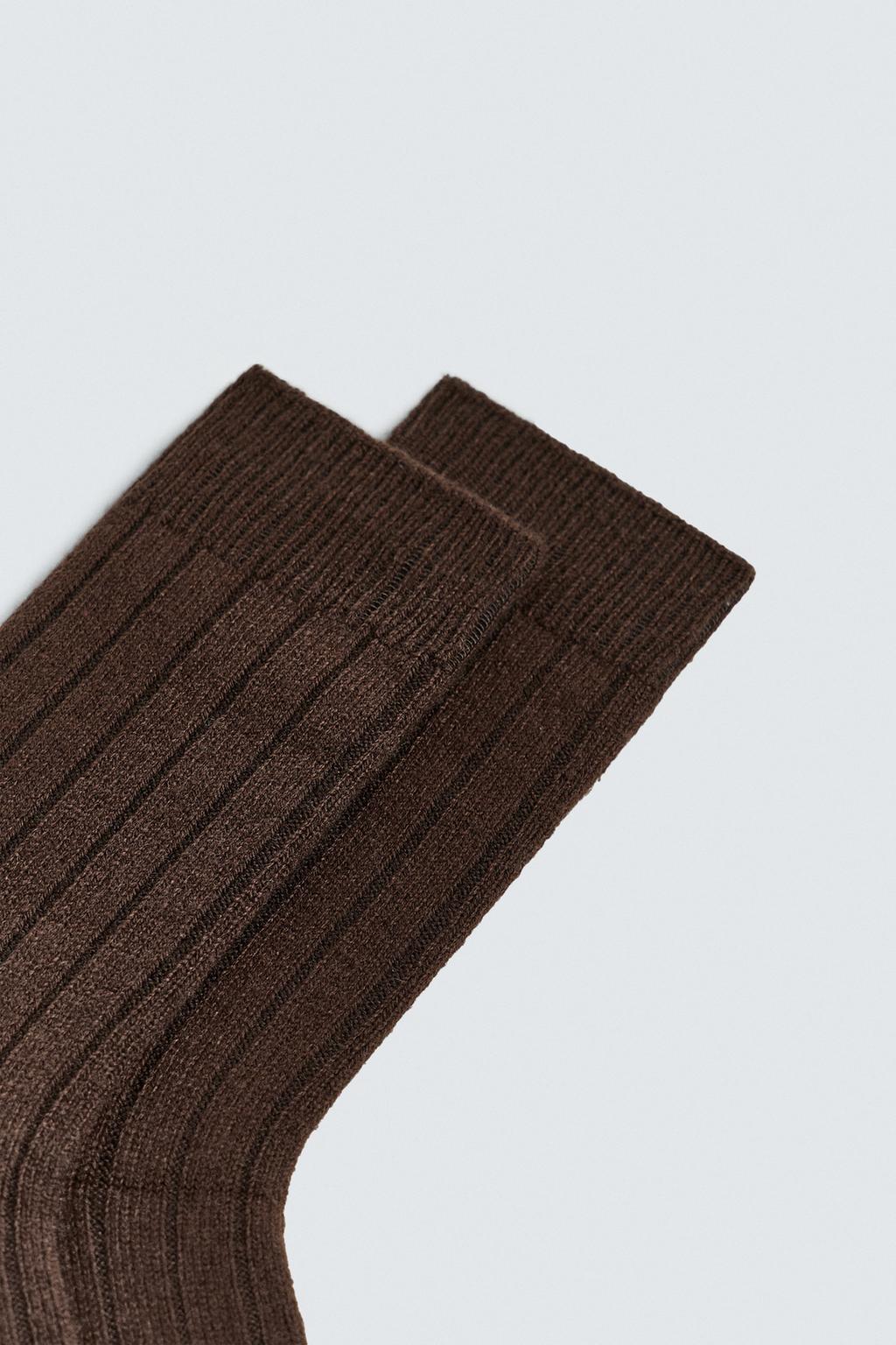 НОСКИ ИЗ СМЕСОВОЙ ШЕРСТИ В РУБЧИК