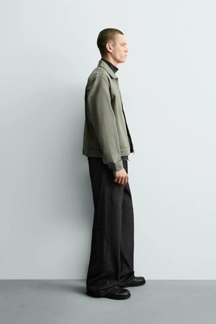 Рубашка-куртка с эффектом потертости на молнии- Заказать в России