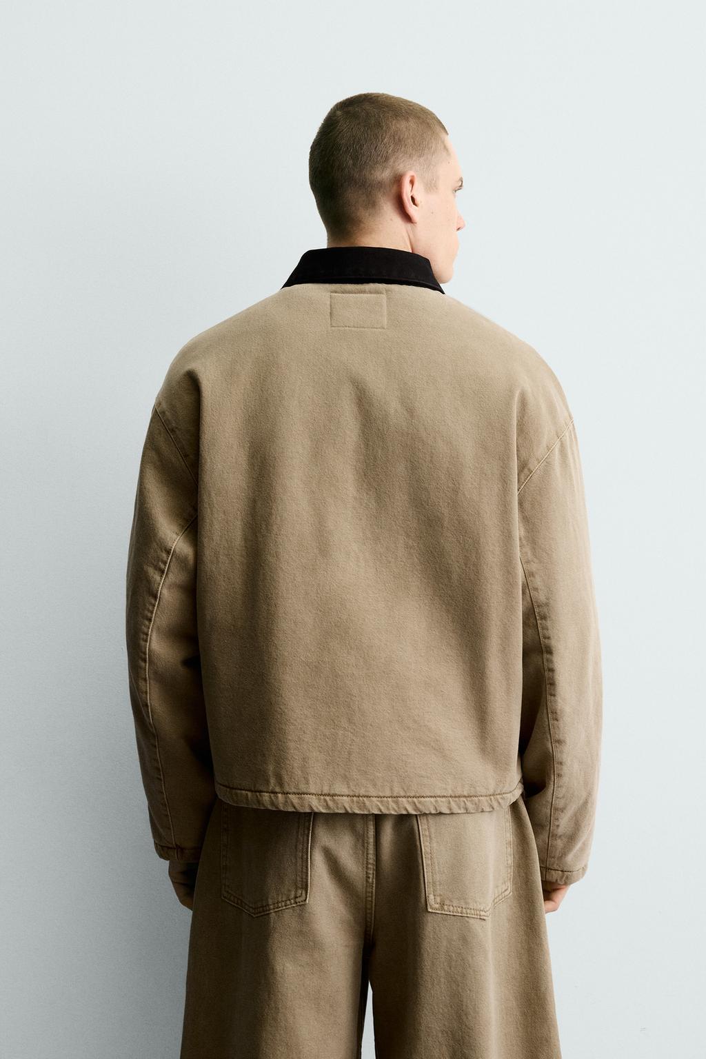 КУРТКА С КОМБИНИРОВАННЫМ ВОРОТНИКОМ И НАВЕСНЫМИ ПЕТЛЯМИ