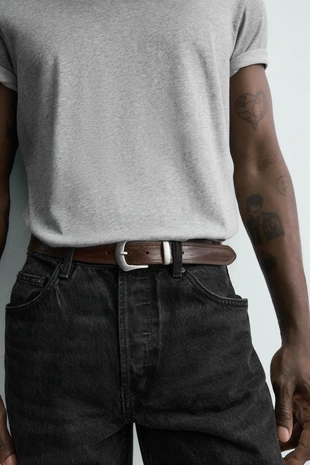 Кожаный ремень в винтажном стиле- Заказать в России