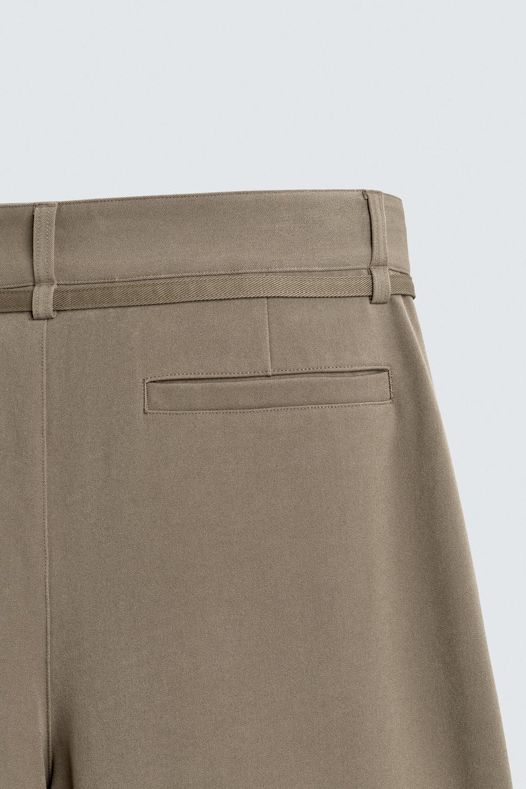 БРЮКИ BALLOON FIT С ЗАЩИПАМИ И ПОЯСОМ