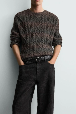 Брюки JACQUARD с текстурой- Заказать в России