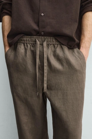 Брюки RELAXED FIT из 100% льна- Заказать в России