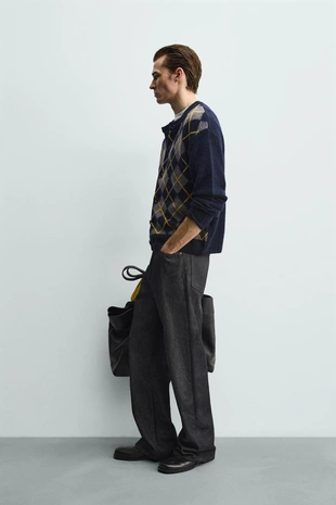 Кардиган из 100% шерсти с узором- Заказать в России