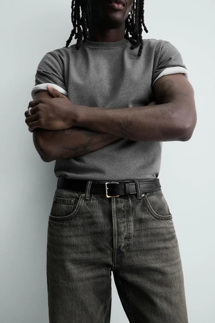 Кожаный ремень в винтажном стиле- Заказать в России