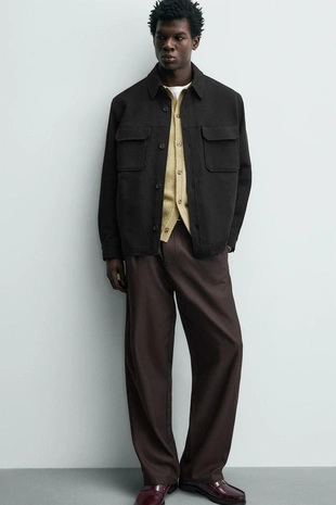 Удобная текстурированная рубашка- Заказать в России