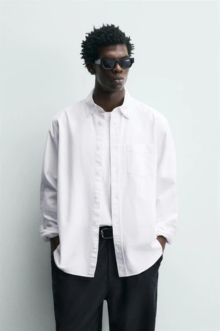 Рубашка оксворд с текстурой- Заказать в России