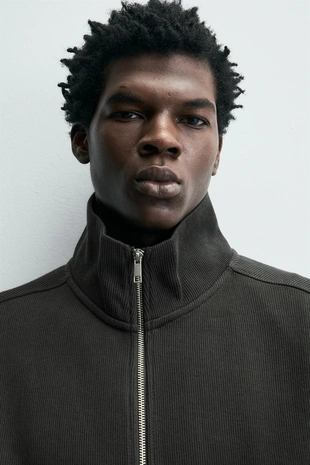 Куртка в рубчик из ткани интерлок- Заказать в России