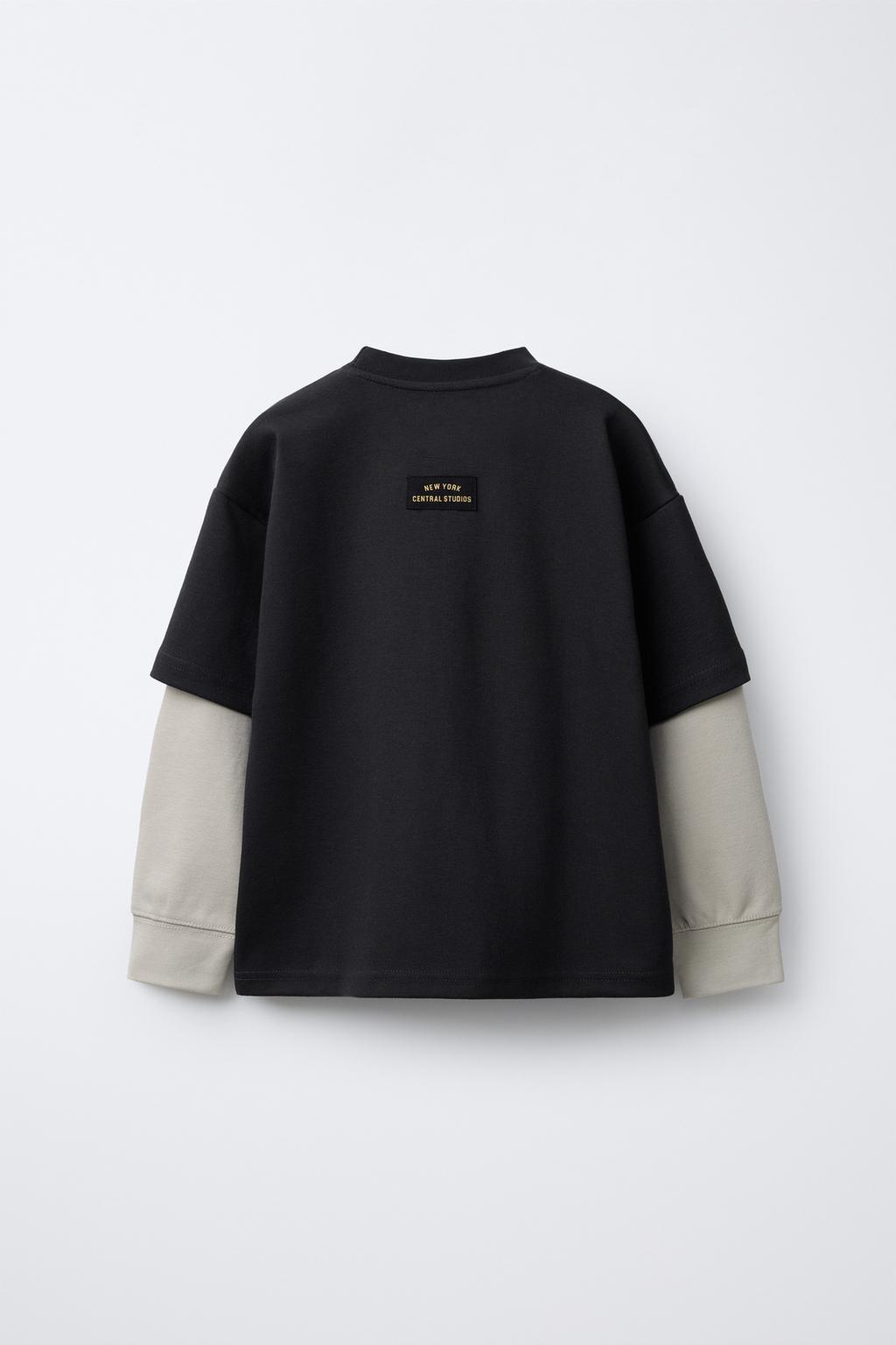 ТОЛСТОВКА С ДВОЙНЫМИ РУКАВАМИ В СТИЛЕ ПРЕППИ