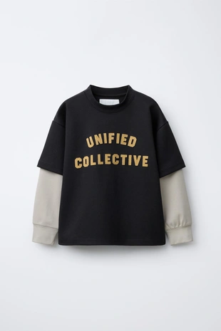 Толстовка с двойными рукавами в стиле преппи- Заказать в России