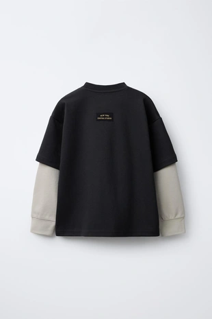 Толстовка с двойными рукавами в стиле преппи- Заказать в России