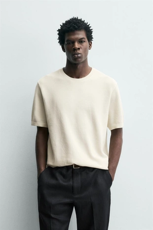 Майка прямого кроя из вязаного хлопка