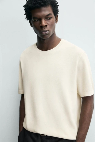 Майка прямого кроя из вязаного хлопка- Заказать в России