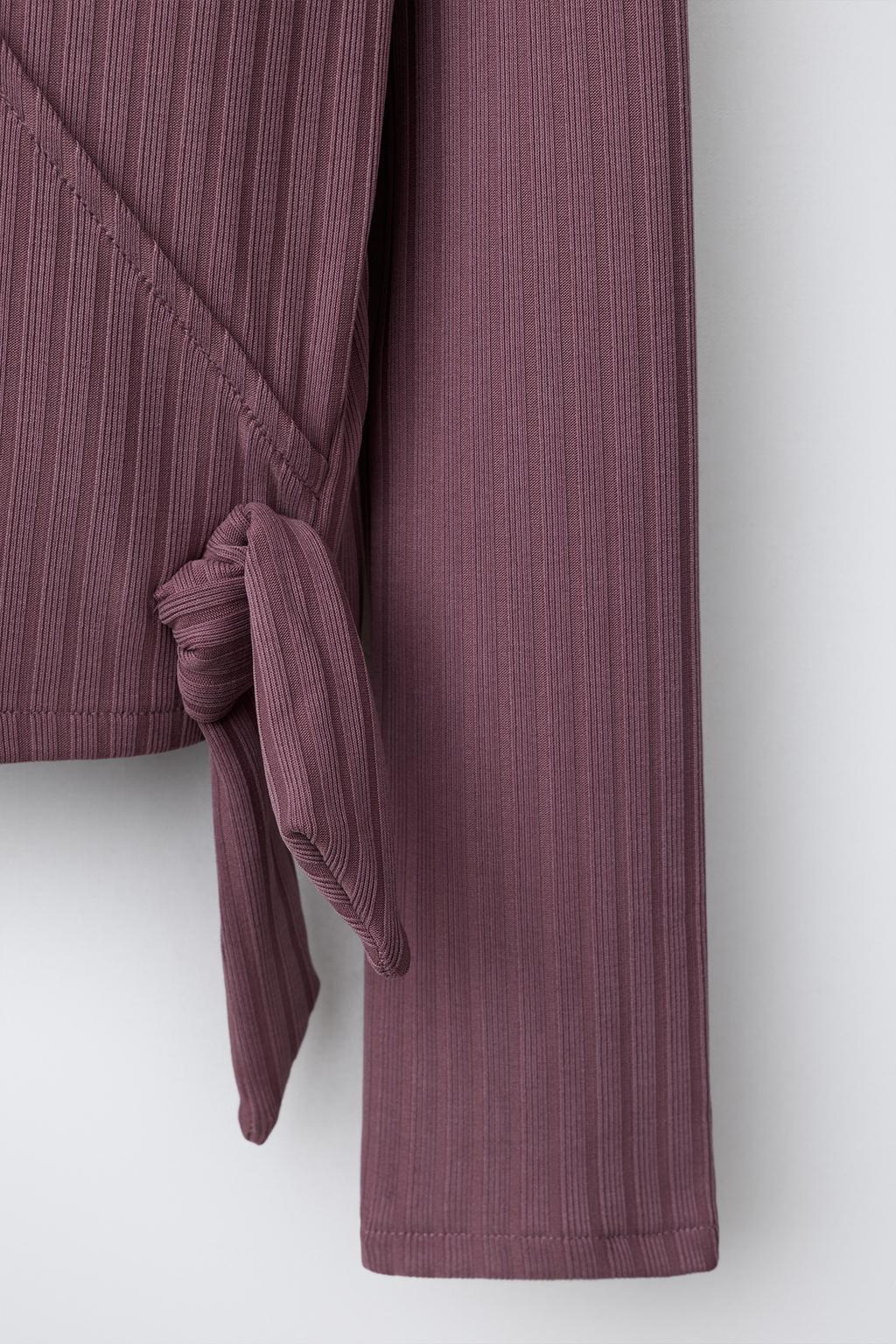 ФУТБОЛКА В РУБЧИК С ЗАПАХОМ «БАЛЕТ»