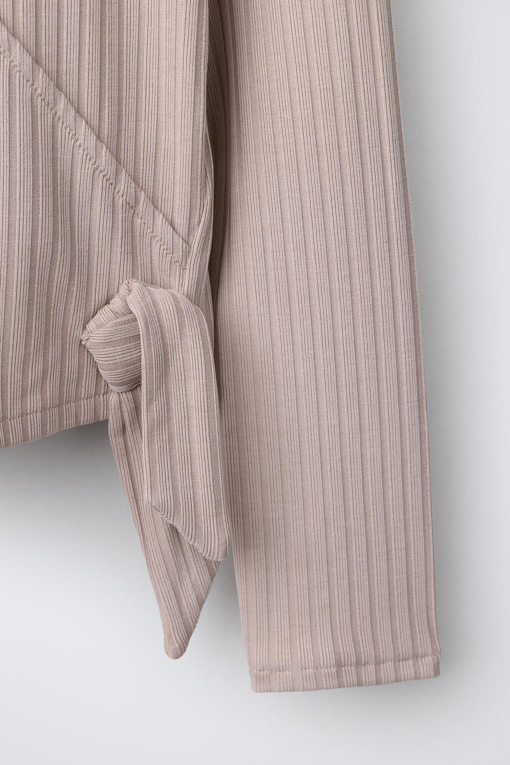 ФУТБОЛКА С ЗАПАХОМ В РУБЧИК «БАЛЕТ»