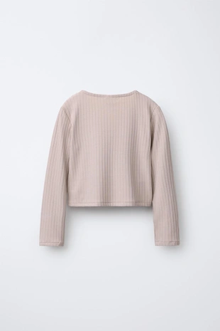 Футболка с запахом в рубчик «балет»- Заказать в России