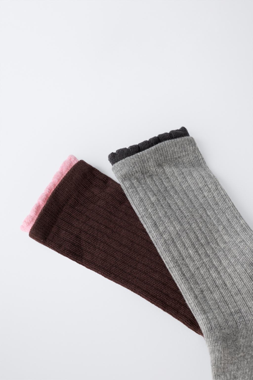 НАБОР ИЗ 2 ПАР ВЫСОКИХ НОСКОВ С ДВОЙНЫМ ЭФФЕКТОМ