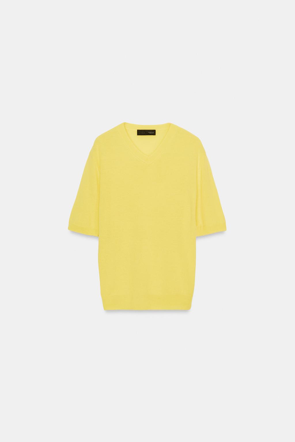 СВИТЕР ИЗ 100% ШЕРСТИ С КОРОТКИМИ РУКАВАМИ