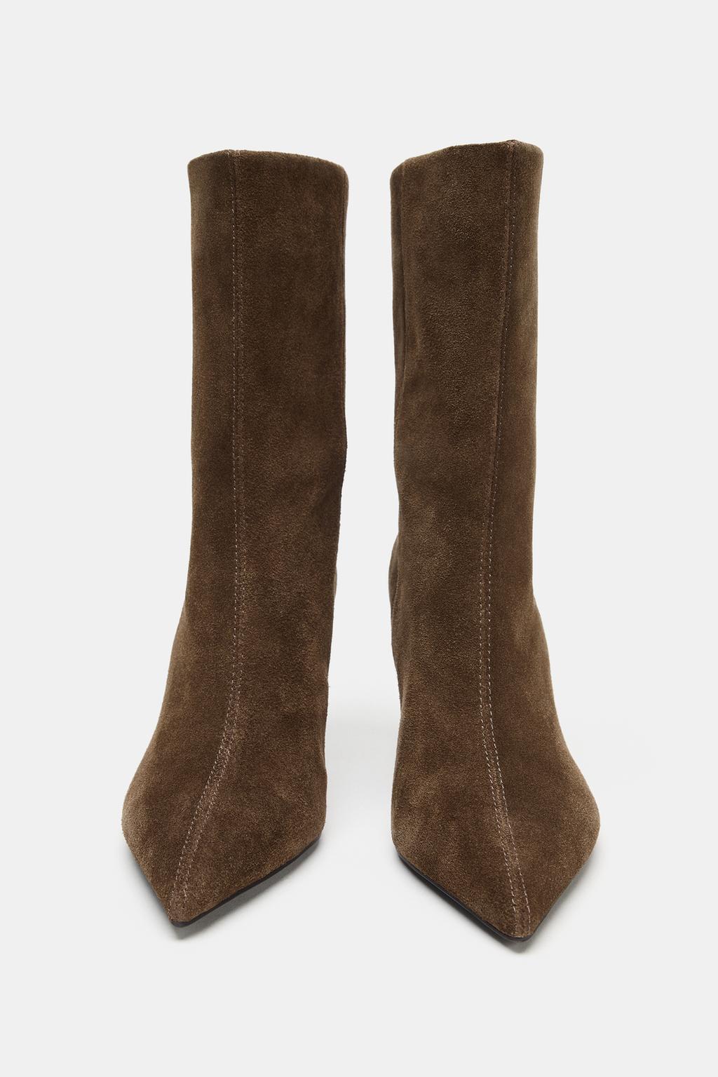 КОЖАНЫЕ БОТИЛЬОНЫ НА КАБЛУКЕ