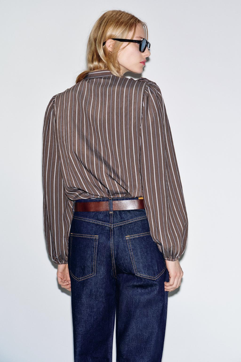 РУБАШКА В ПОЛОСКУ С ВОЛАНАМИ