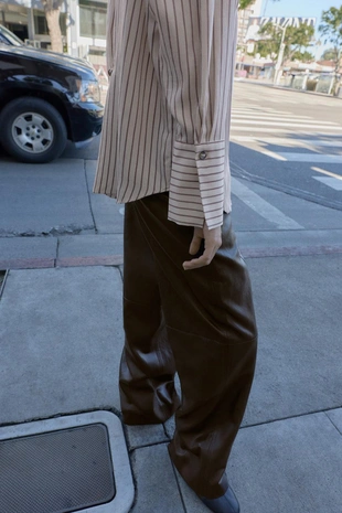 Рубашка в полоску с широкими манжетами- Заказать в России