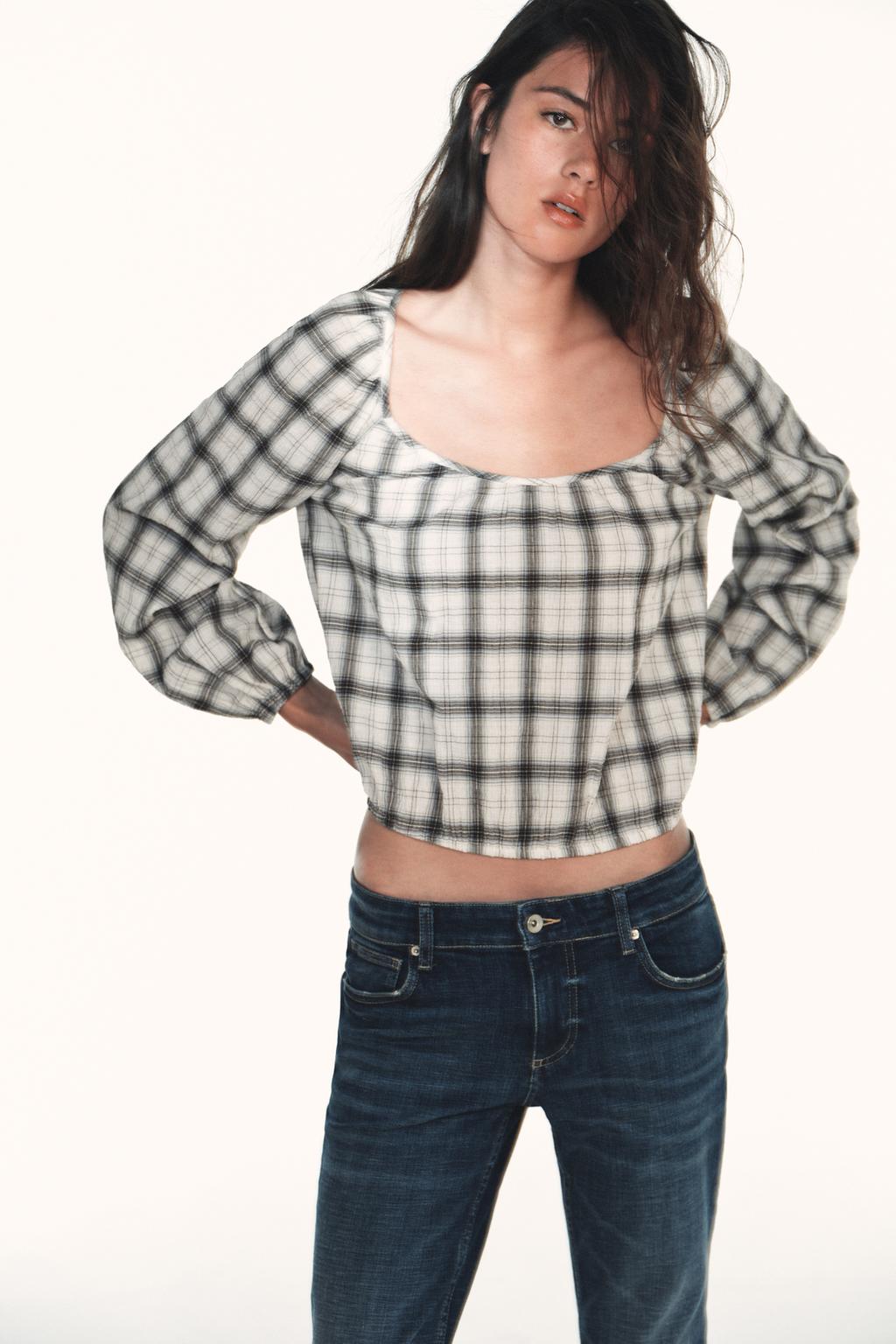 РУБАШКА В КЛЕТКУ С ЭЛАСТИЧНОЙ ОТДЕЛКОЙ