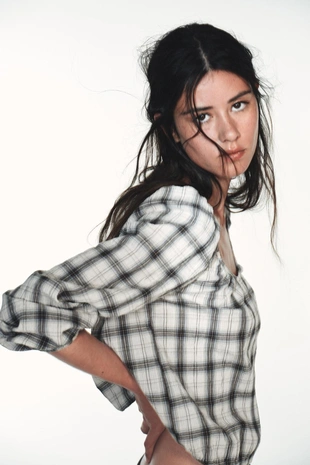 Рубашка в клетку с эластичной отделкой- Заказать в России
