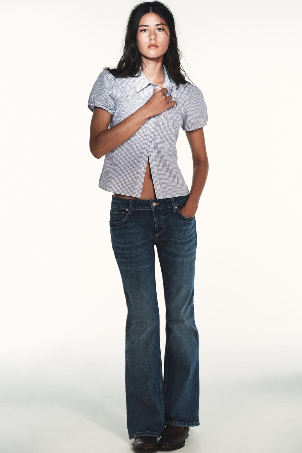 РУБАШКА В КЛЕТКУ ИЗ ЭЛАСТИЧНОГО ПОПЛИНА