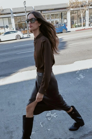 Рубашка C хлястиками на плечах- Заказать в России