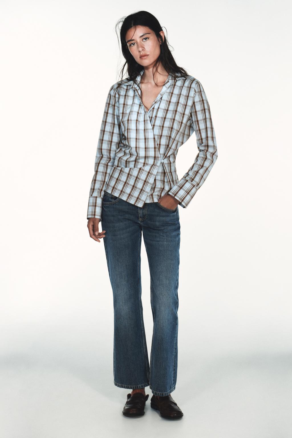 РУБАШКА ИЗ ПОПЛИНА В КЛЕТКУ С ЗАПАХОМ