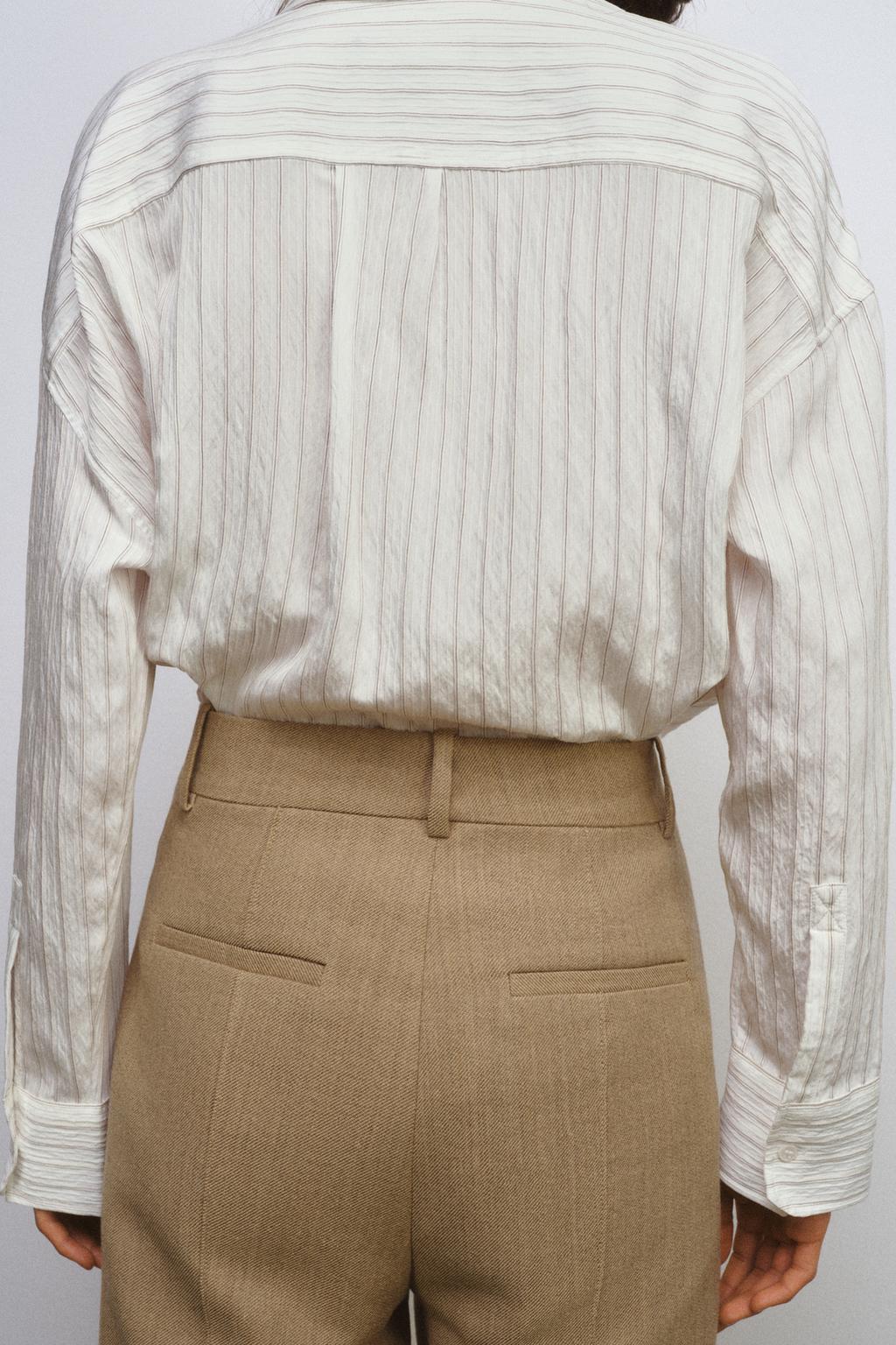 РУБАШКА ИЗ СТРУЯЩЕЙСЯ ТКАНИ В ПОЛОСКУ — ZW COLLECTION