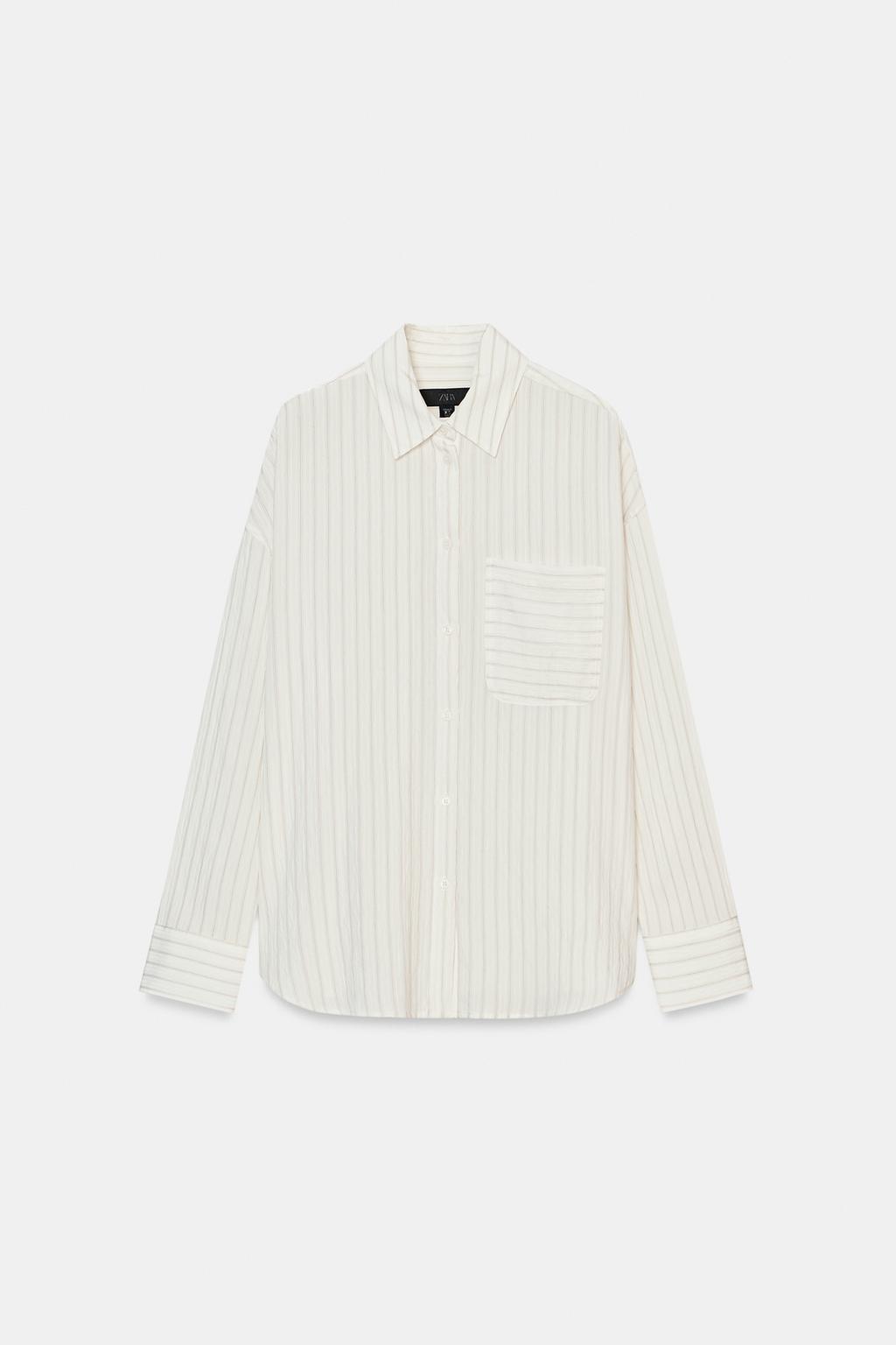 РУБАШКА ИЗ СТРУЯЩЕЙСЯ ТКАНИ В ПОЛОСКУ — ZW COLLECTION