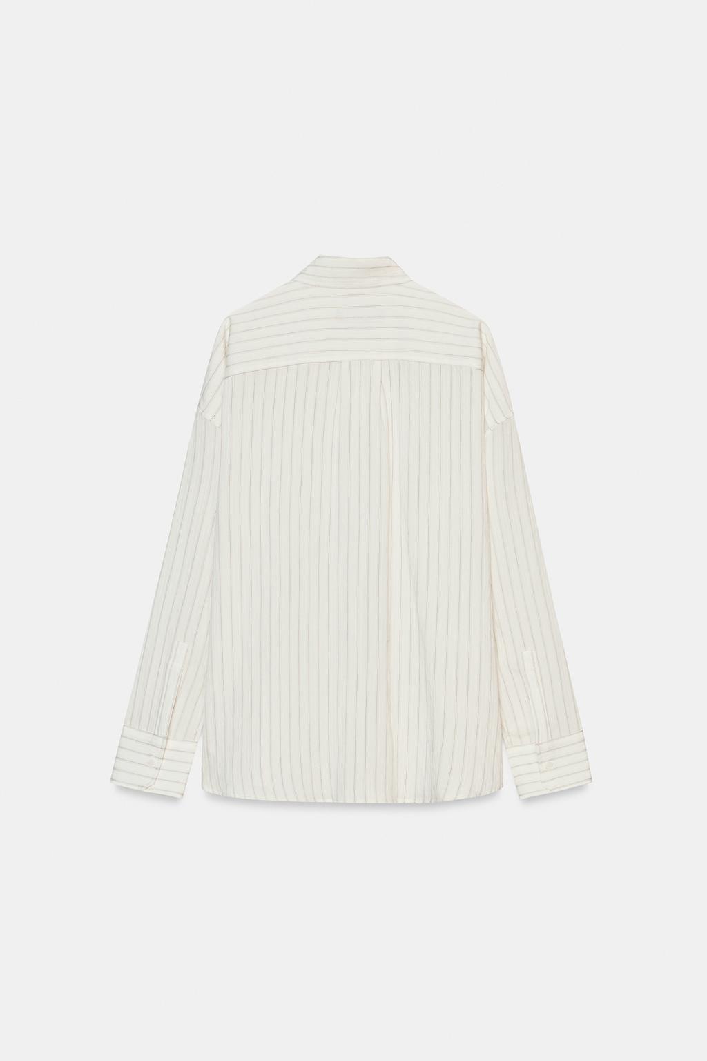 РУБАШКА ИЗ СТРУЯЩЕЙСЯ ТКАНИ В ПОЛОСКУ — ZW COLLECTION