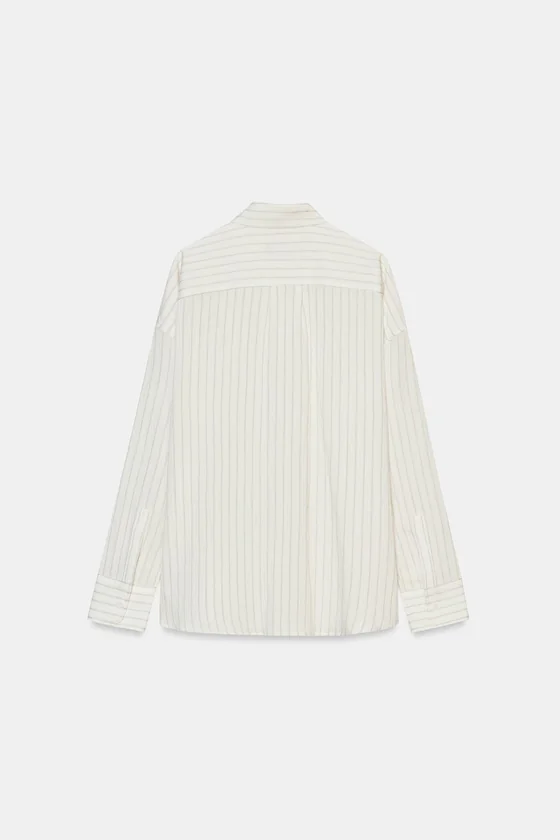 РУБАШКА ИЗ СТРУЯЩЕЙСЯ ТКАНИ В ПОЛОСКУ — коллекция Zara «ZW»