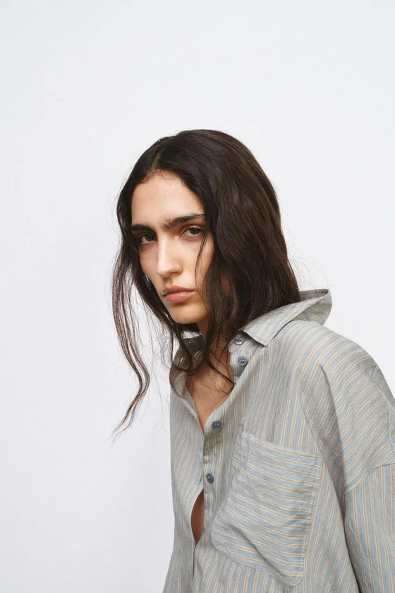РУБАШКА СВОБОДНОГО КРОЯ В ПОЛОСКУ — коллекция Zara «ZW»