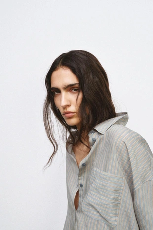 Рубашка свободного кроя в полоску — ZW COLLECTION- Заказать в России