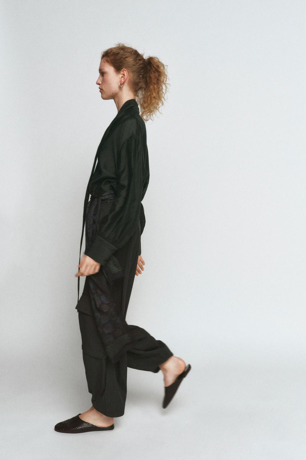 АТЛАСНАЯ РУБАШКА С ПЛАТКОМ — ZW COLLECTION