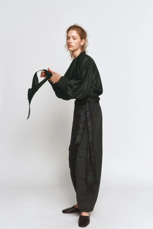 Атласная рубашка с платком — ZW COLLECTION- Заказать в России