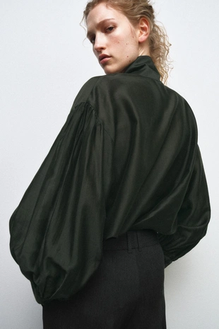 Атласная рубашка с платком — ZW COLLECTION- Заказать в России