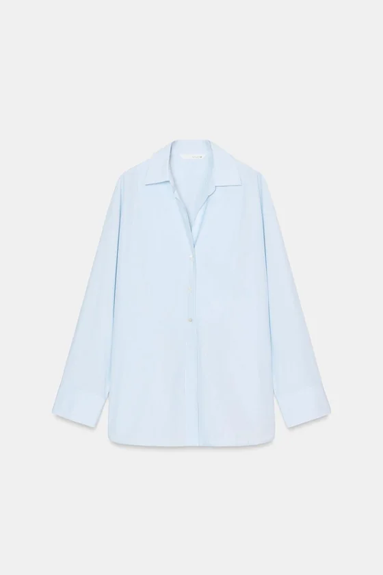 РУБАШКА ИЗ ПОПЛИНА коллекция Zara «ZW»