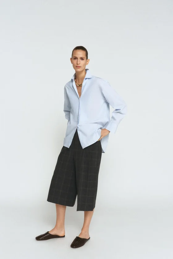 РУБАШКА ИЗ ПОПЛИНА коллекция Zara «ZW»