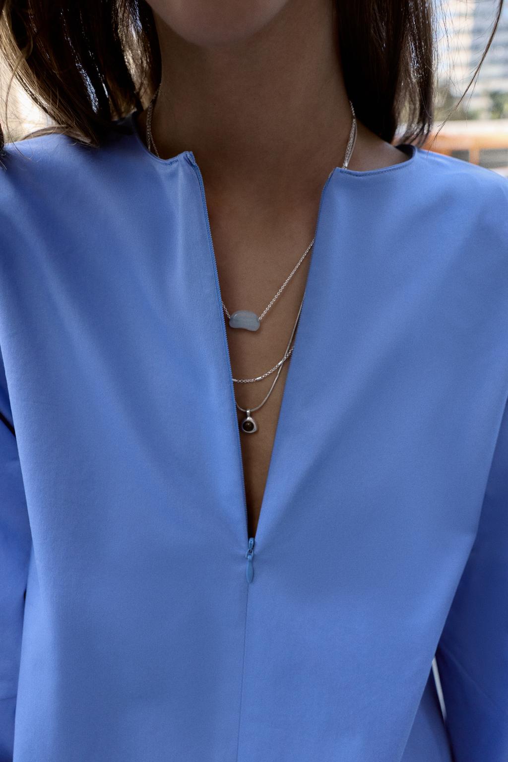 РУБАШКА ИЗ ПОПЛИНА С ОБЪЕМНЫМИ РУКАВАМИ