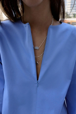 Рубашка из поплина с объемными рукавами- Заказать в России