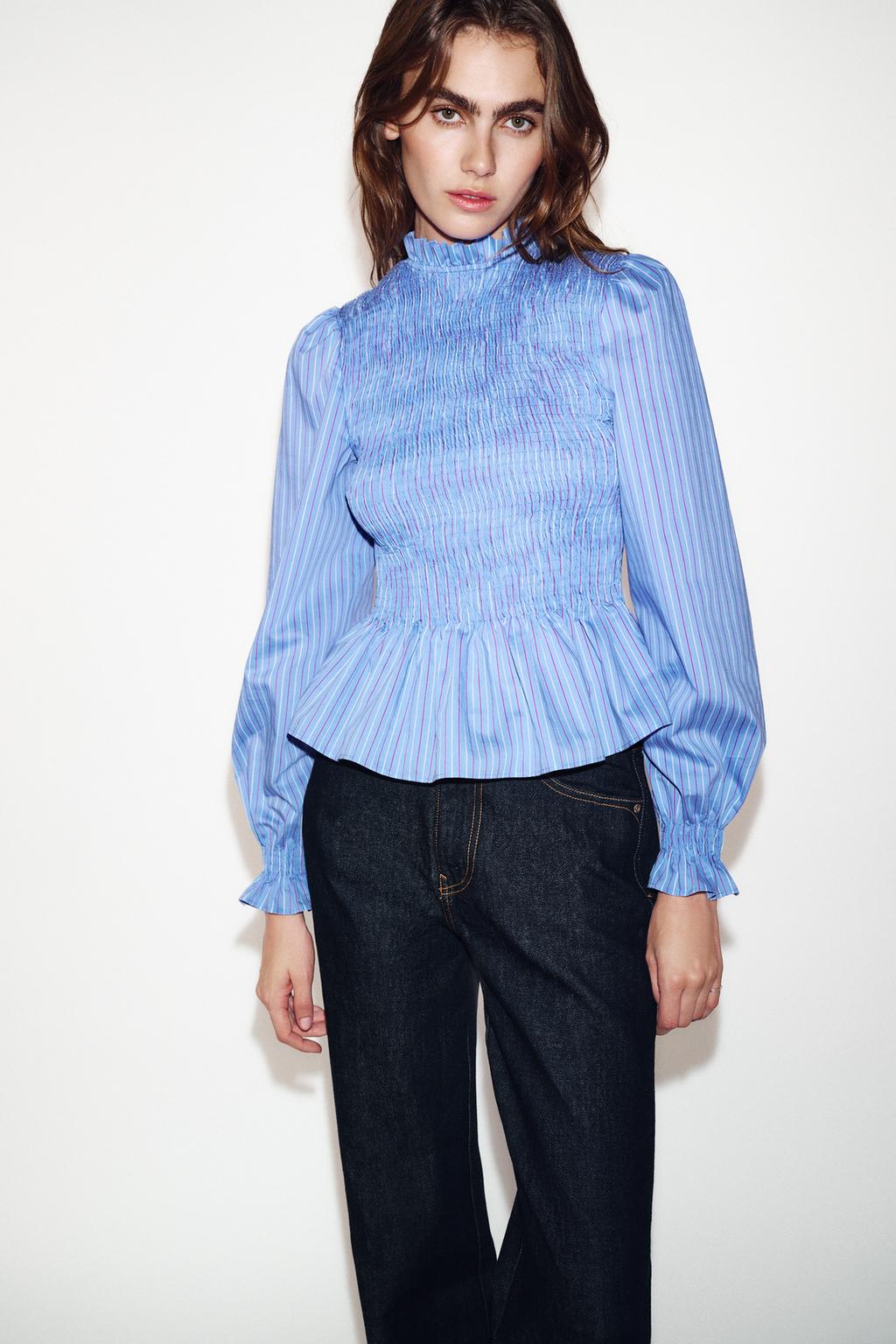 РУБАШКА В ПОЛОСКУ ИЗ ТКАНИ «ВАФЛЯ»