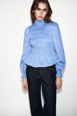 Рубашка в полоску из ткани «вафля»- Заказать в России