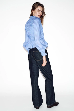 Рубашка в полоску из ткани «вафля»- Заказать в России