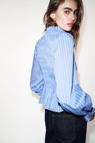 Рубашка в полоску из ткани «вафля»- Заказать в России