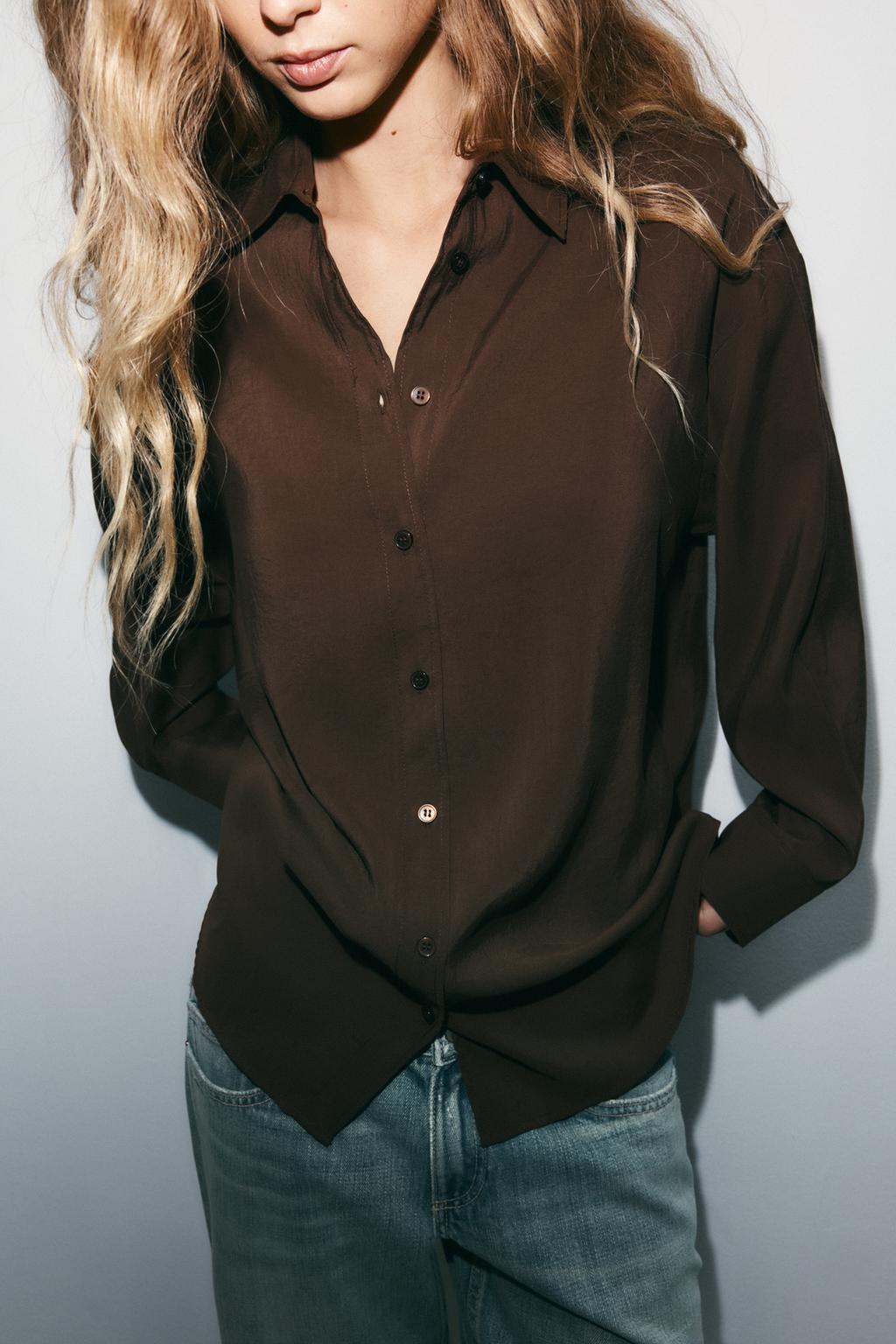 РУБАШКА OVERSIZE СТРУЯЩЕГОСЯ ПОКРОЯ